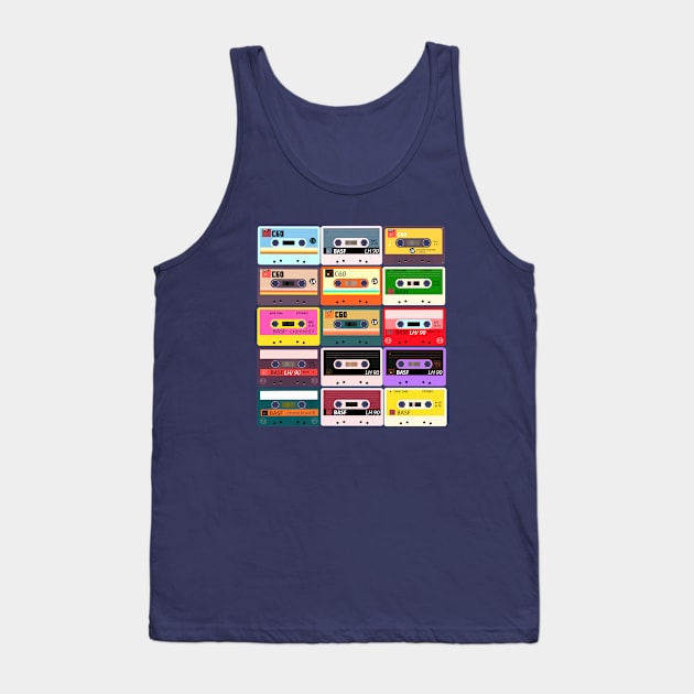 pattern cassette Tank Top by retrocolorz